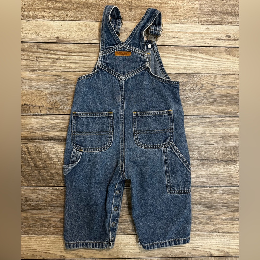 Vintage Faded Glory Denim Overalls for Kids size 12 months - Picture 5 of 8